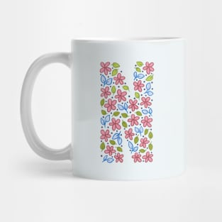 Floral Monogram Letter N - pink and blue Mug